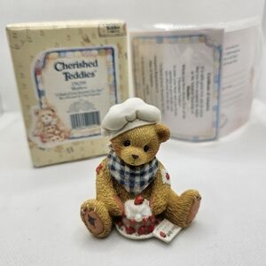 New Cherished Teddy Figurine MATTHEW CHEF NIB bear boy cake Love Birthday Cook